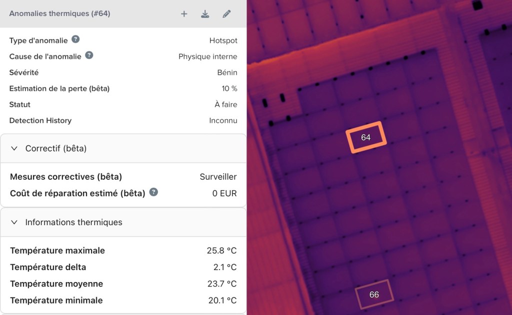 Ici un Hotspot est localisé sur le panneau repéré au numéro 64
