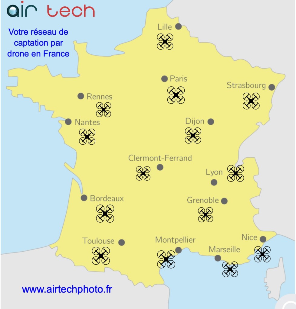 Le réseau d'opérateurs de drone de la société Air Tech Photo - Thermographie.pro